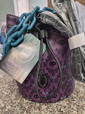 Disney Haunted Mansion Purple Bag with Teal Chain Accent